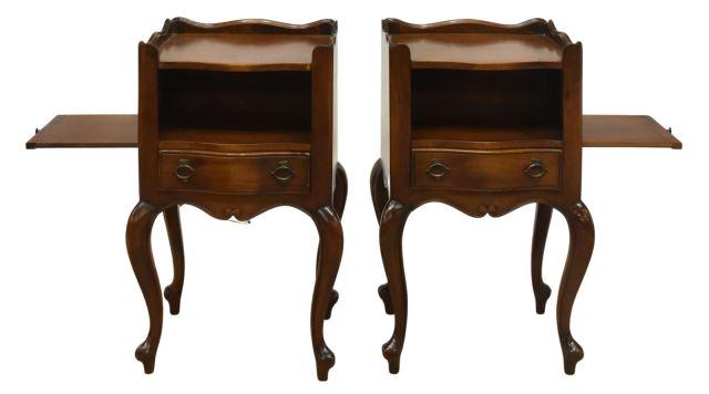 (2) LOUIS XV STYLE MAHOGANY BEDSIDE TABLES (1 of 5)