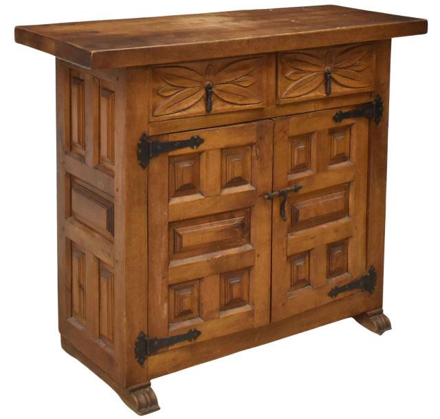 SPANISH BAROQUE STYLE WALNUT PANELED CABINET (1 of 6)