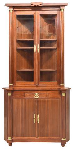 FRENCH EMPIRE STYLE MAHOGANY CORNER CABINET (1 of 3)
