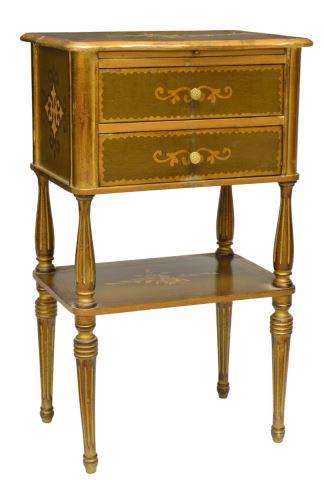 FLORENTINE PARCEL GILT & PAINTED BEDSIDE TABLE (1 of 5)