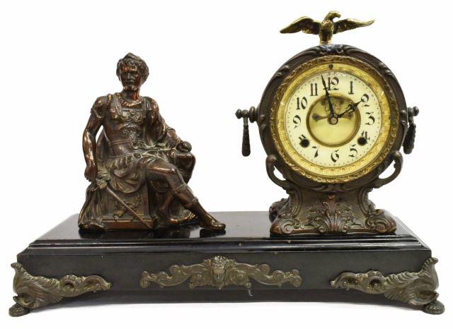 FIGURAL OPEN ESCAPEMENT MANTEL CLOCK, 19TH C. (1 of 5)