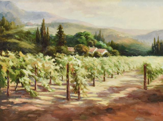 FORMAN DECORATIVE VINEYARD PAINTING, 30" X 40" (1 of 4)