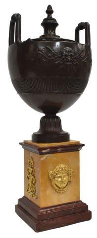 FRENCH CHARLES X BRONZE URN ON MARBLE BASE (1 of 4)