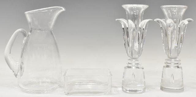 (4) STEUBEN ART GLASS, 'VERSAILLES' CANDLESTICKS (1 of 2)