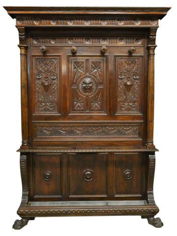 ITALIAN RENAISSANCE REVIVAL CARVED HALL TREE (1 of 4)