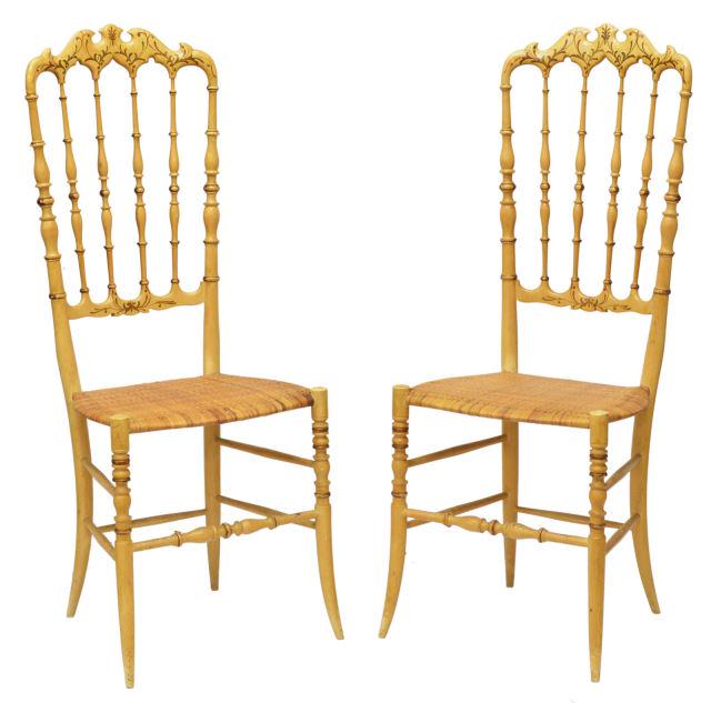 (2) ITALIAN GILT & PAINTED CHIAVARI HALL CHAIRS (1 of 3)