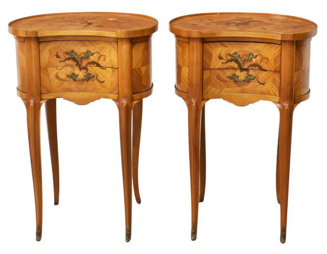 (2) FRENCH LOUIS XV STYLE KIDNEY-FORM SIDE TABLES (1 of 5)