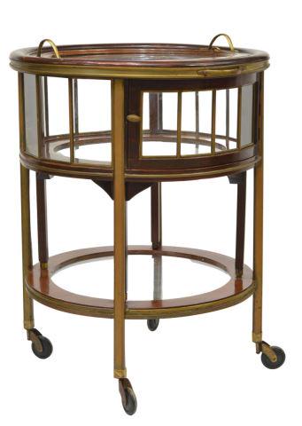 FRENCH ROUND GLASS-TOP VITRINE SERVICE CART (1 of 7)