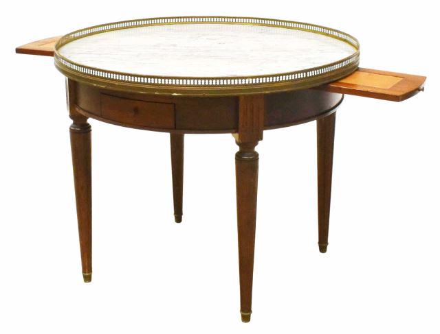 FRENCH LOUIS XVI STYLE MARBLE-TOP BOUILLOTTE TABLE (1 of 5)