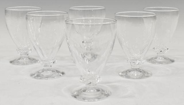 (6) STEUBEN ART GLASS SMALL GOBLETS STEMWARE (1 of 3)