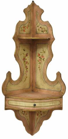 ITALIAN GILT & PAINT DECORATED CORNER WALL SHELF (1 of 1)