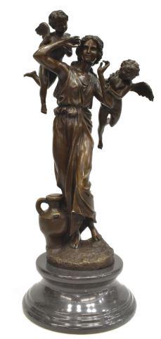 AFTER A.S. GAUDENS WOMAN CHERUBS BRONZE SCULPTURE (1 of 4)