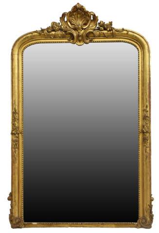MONUMENTAL LOUIS XV STYLE GILTWOOD MIRROR (1 of 3)