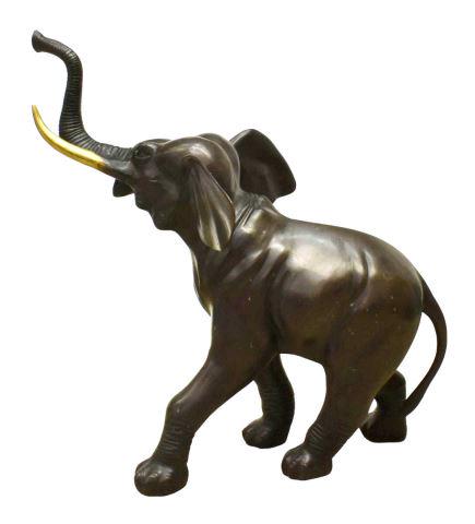 LARGE BRONZE WILDLIFE SCULPTURE WALKING ELEPHANT (1 of 4)