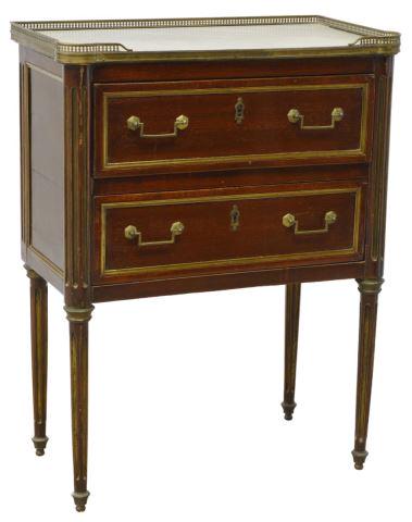 LOUIS XVI STYLE MARBLE-TOP MAHOGANY SIDE TABLE (1 of 5)