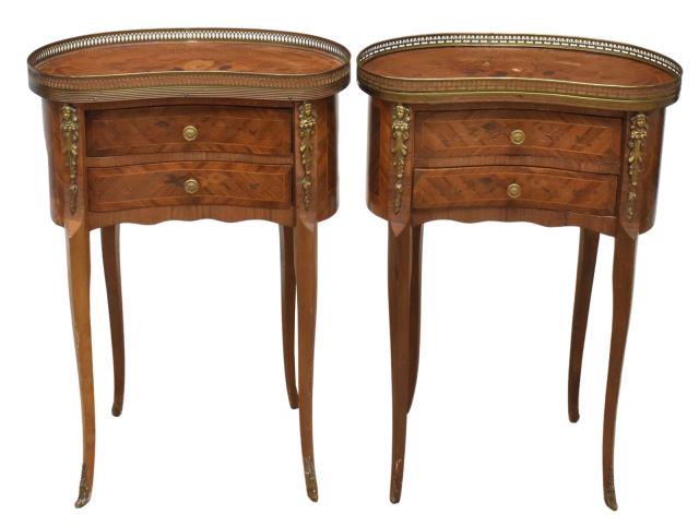 (2) FRENCH LOUIS XV STYLE KIDNEY-FORM SIDE TABLES (1 of 4)