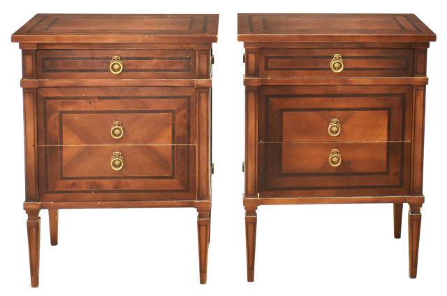 (2) ITALIAN NEOCLASSICAL MAHOGANY BEDSIDE CABINETS (1 of 5)