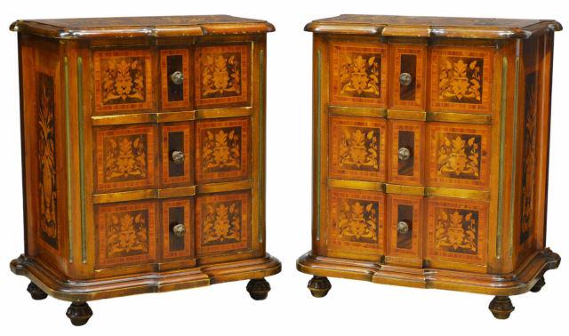 (2) DUTCH MARQUETRY BEDSIDE CABINETS (1 of 5)
