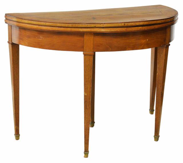 FRENCH MAHOGANY DEMILUNE FLIP-TOP GAMES TABLE (1 of 6)
