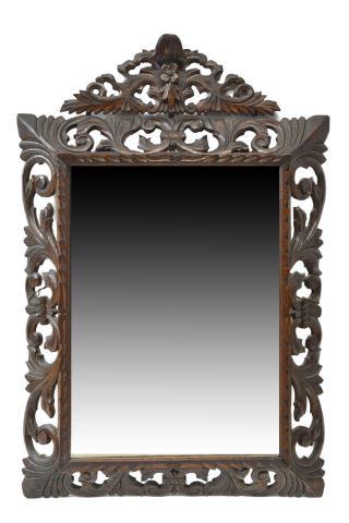 ITALIAN OAK FRAMED BEVELED WALL MIRROR, 47" x 32" (1 of 3)