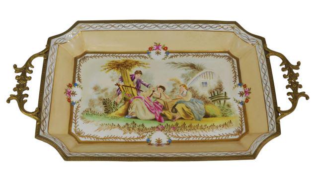 FRENCH STYLE GILT METAL MOUNTED PORCELAIN TRAY (1 of 4)