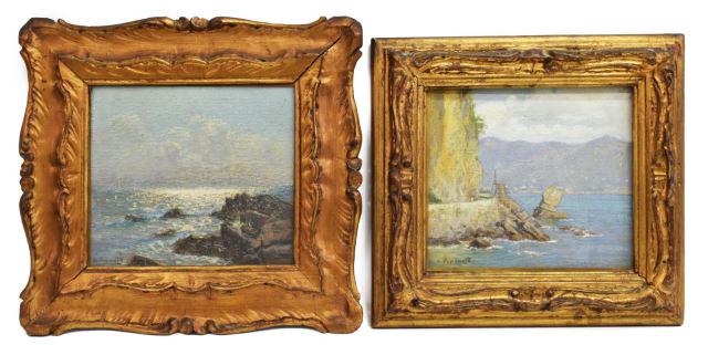 (2) CESARE ESPOSITO (1886-1943) SHORELINE PASTELS (1 of 4)