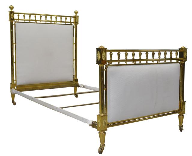 ITALIAN GILT METAL & UPHOLSTERED BED (1 of 3)