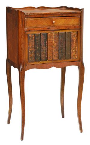 FRENCH LOUIS XV STYLE FAUX BOOK BEDSIDE CABINET (1 of 6)
