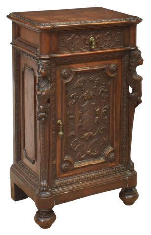 RENAISSANCE REVIVAL CARVED WALNUT NIGHTSTAND (1 of 5)