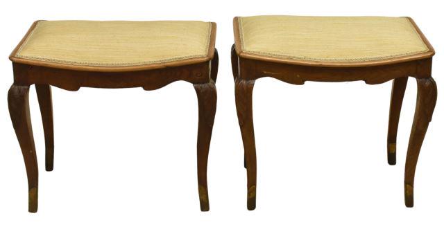 (2) ITALIAN UPHOLSTERED OTTOMANS/ FOOTSTOOLS (1 of 3)
