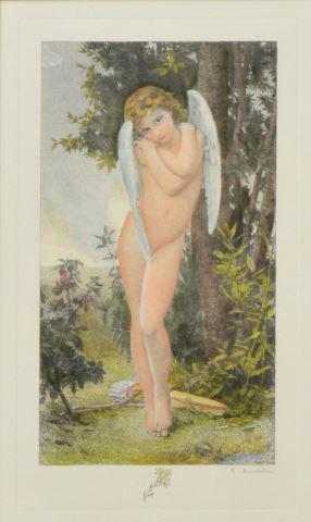 FRAMED 'CUPIDON' ETCHING AFTER BOUGUEREAU (1 of 4)