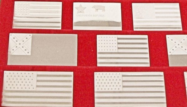 FRANKLIN MINT 1972 STERLING SILVER 104 OUNCES FLAG - 3