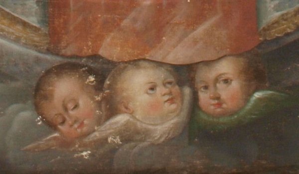LARGE ANTIQUE RELIGIOUS OIL PAINTING, CUZCO SCHOOL - 7