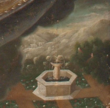 LARGE ANTIQUE RELIGIOUS OIL PAINTING, CUZCO SCHOOL - 8