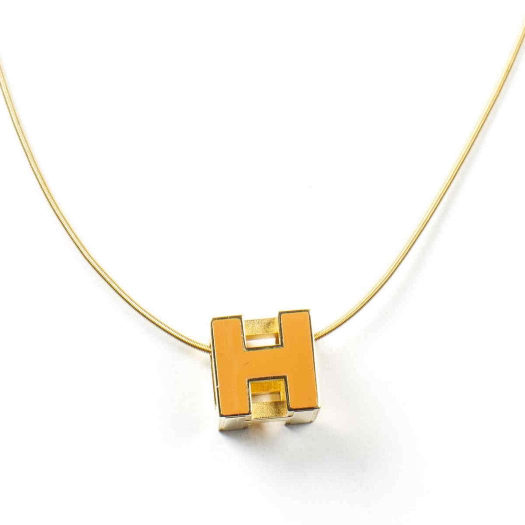HERMES 'CAGE D'H CUBE' GOLD-PLATED NECKLACE (1 of 3)