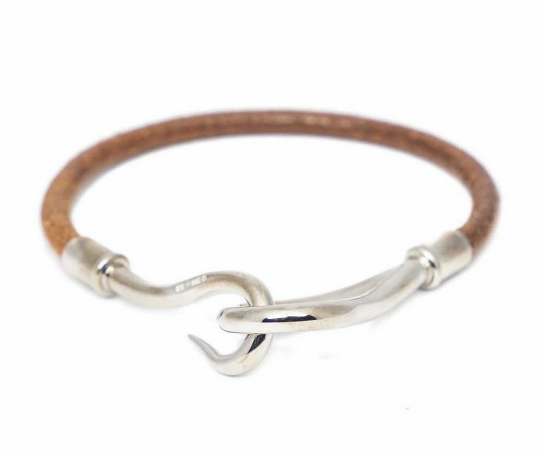 HERMES 'JUMBO' BROWN LEATHER WRAP BRACELET (1 of 2)