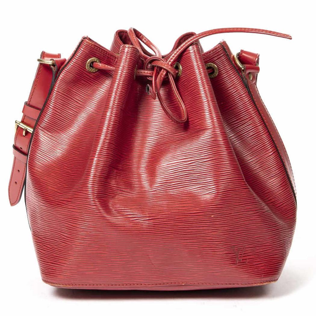 LOUIS VUITTON 'NOE PM' RED EPI LEATHER BUCKET BAG (1 of 7)
