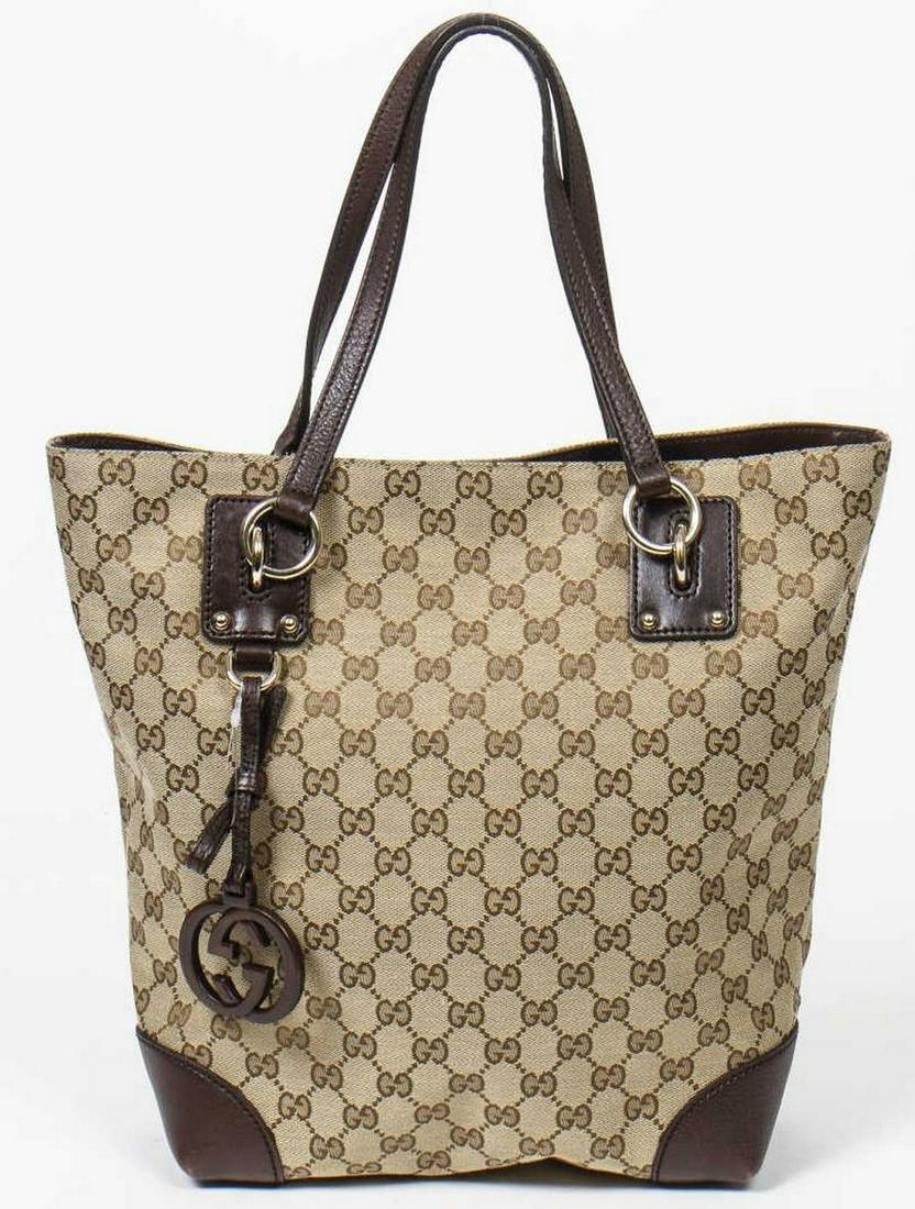 GUCCI 'CHARM' GG MONOGRAM CANVAS TOTE BAG (1 of 7)