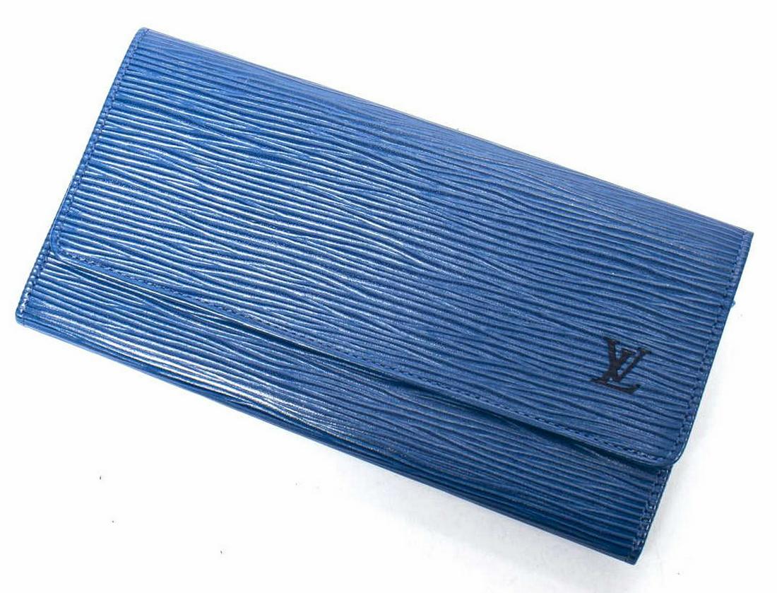 LOUIS VUITTON BLUE EPI LEATHER PORTE WALLET (1 of 3)