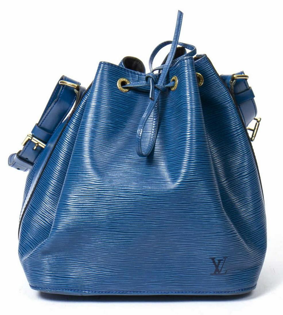 LOUIS VUITTON 'NOE PM' BLUE EPI LEATHER BUCKET BAG (1 of 7)