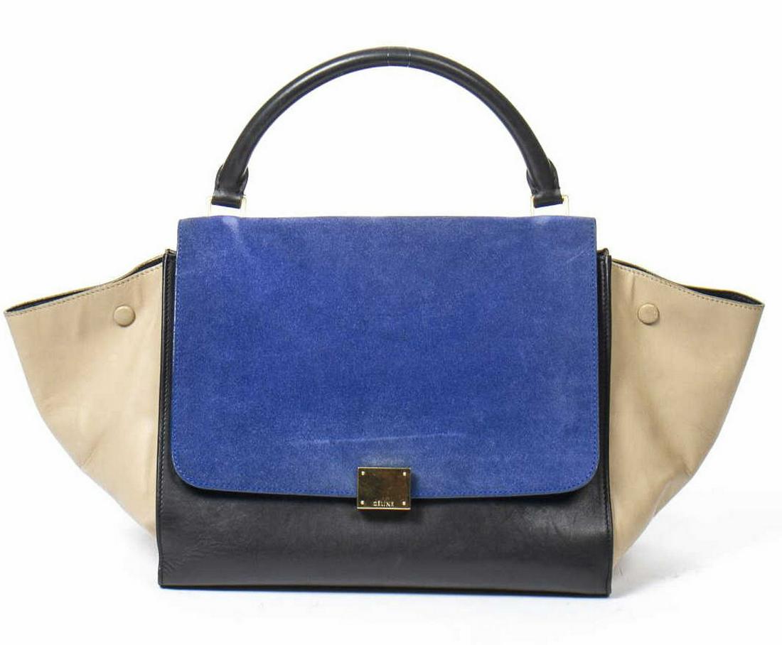 CELINE 'TRAPEZE' TRICOLOR HANDBAG (1 of 7)