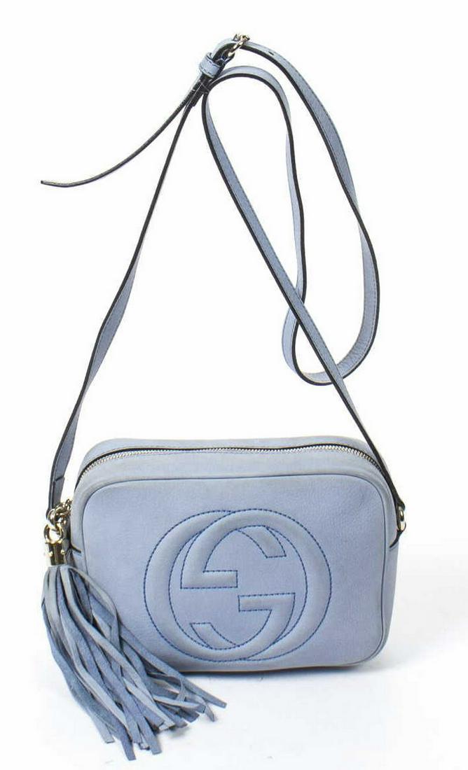 GUCCI 'SOHO DISCO' BLUE LEATHER CROSSBODY BAG (1 of 7)
