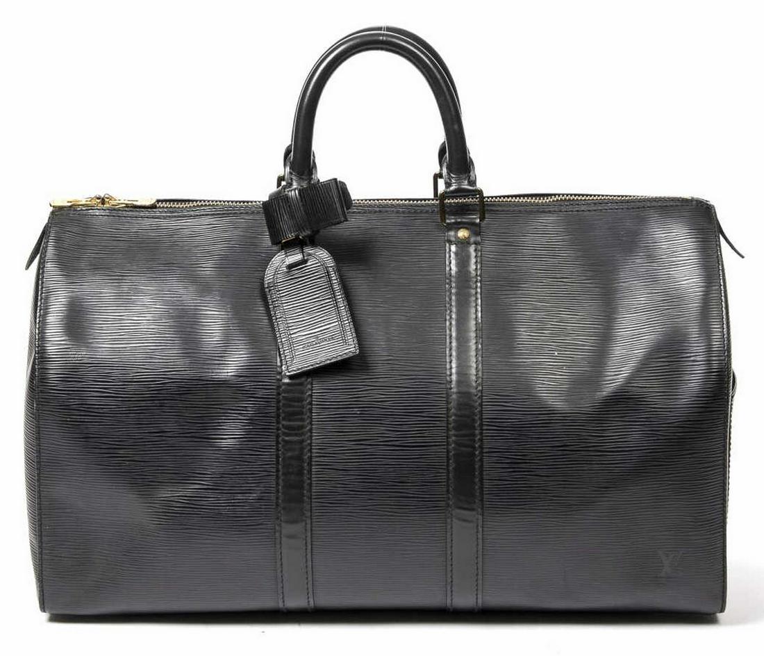 LOUIS VUITTON 'KEEPALL 45' BLACK EPI DUFFLE BAG (1 of 7)