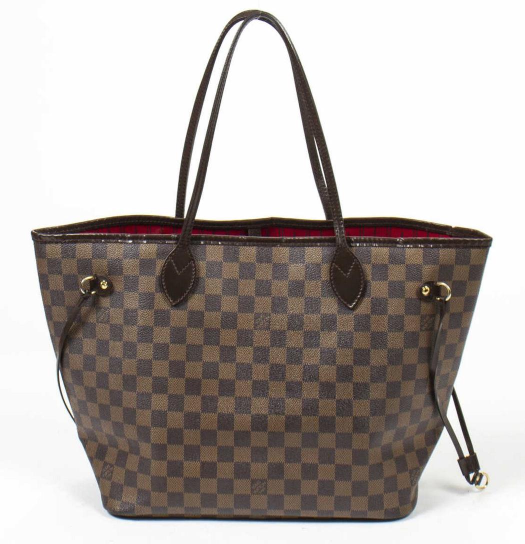 LOUIS VUITTON 'NEVERFULL MM' DAMIER EBENE TOTE BAG (1 of 7)