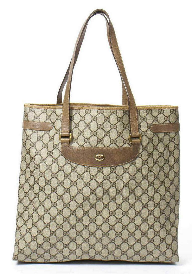 VINTAGE GUCCI MONOGRAM GG SUPREME CANVAS TOTE BAG (1 of 7)