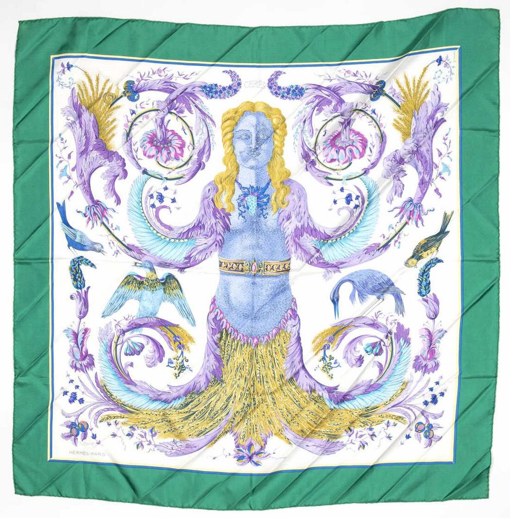 HERMES SILK TWILL SCARF, 'CERES' FACONNET (1 of 2)