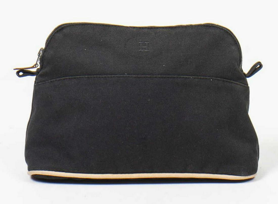 HERMES 'BOLIDE' BLACK TOILE MINI TRAVEL POUCH (1 of 7)