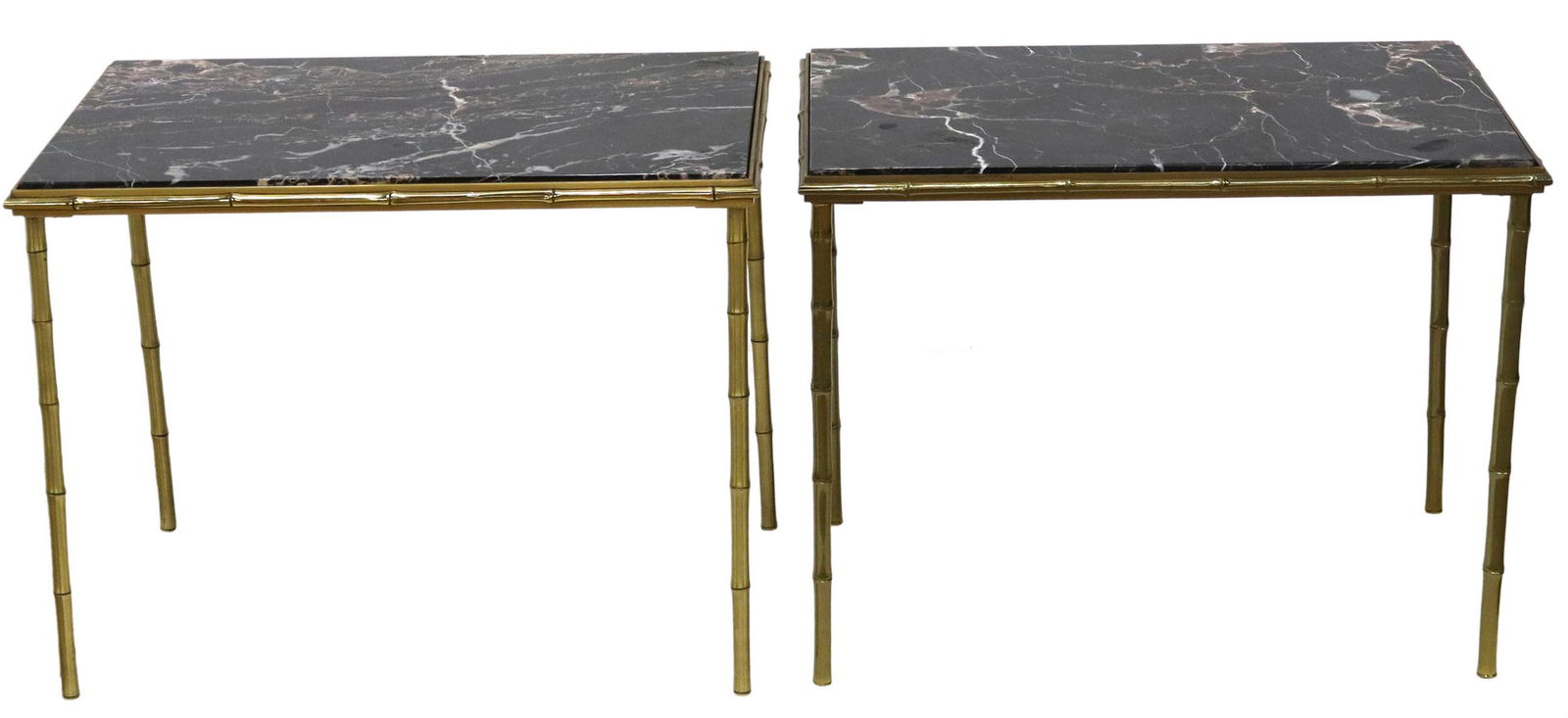 (2) FRENCH BAGUES STYLE MARBLE-TOP BRASS TABLES (1 of 3)