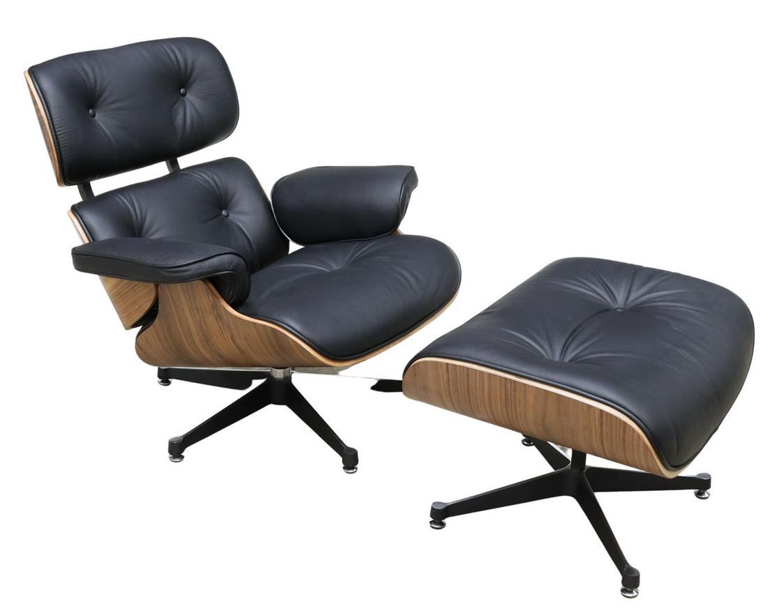 (2) EAMES STYLE LOUNGE CHAIR & OTTOMAN (1 of 4)