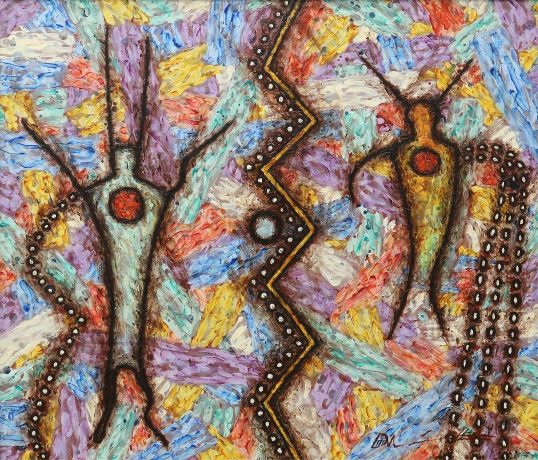 DAN VIETS LOMAHAFTEWA (1951-2005) PAINTING 30"X35" (1 of 4)